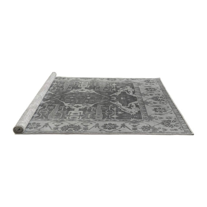 Sideview of Machine Washable Oriental Gray Traditional Rug, wshurb1413gry