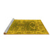 Sideview of Machine Washable Oriental Yellow Traditional Rug, wshurb1413yw