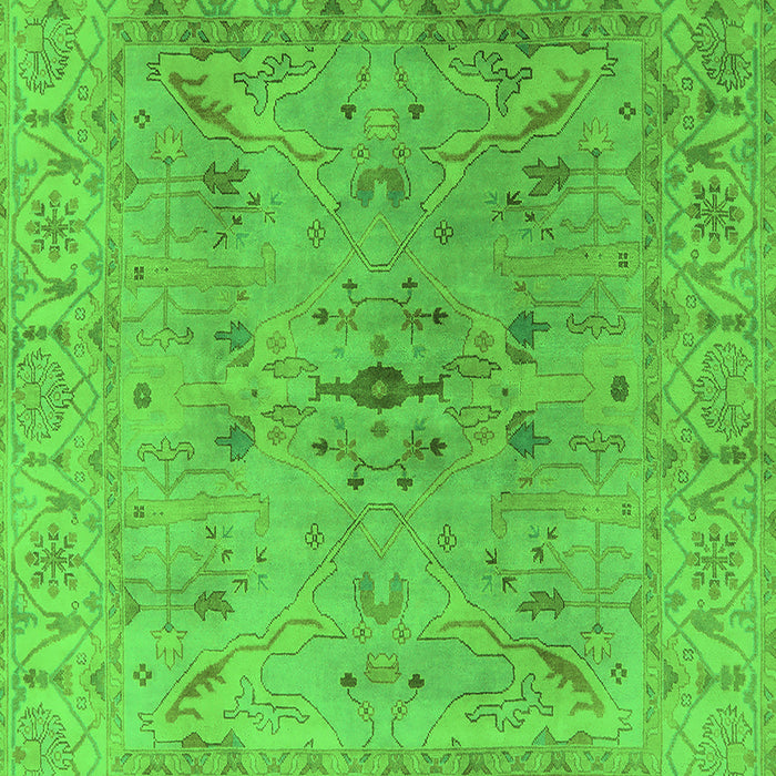 Machine Washable Oriental Green Traditional Area Rugs, wshurb1414grn