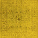 Square Oriental Yellow Traditional Rug, urb1414yw