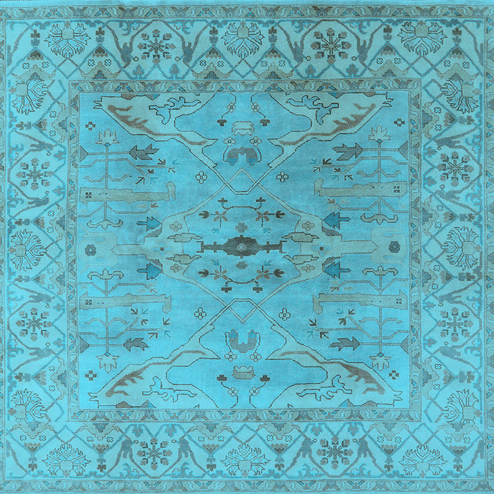 Square Oriental Light Blue Traditional Rug, urb1414lblu