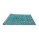 Sideview of Machine Washable Oriental Light Blue Traditional Rug, wshurb1414lblu