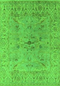 Oriental Green Traditional Rug, urb1414grn