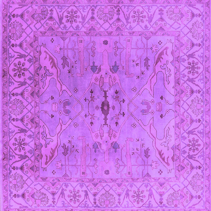 Square Machine Washable Oriental Purple Traditional Area Rugs, wshurb1414pur
