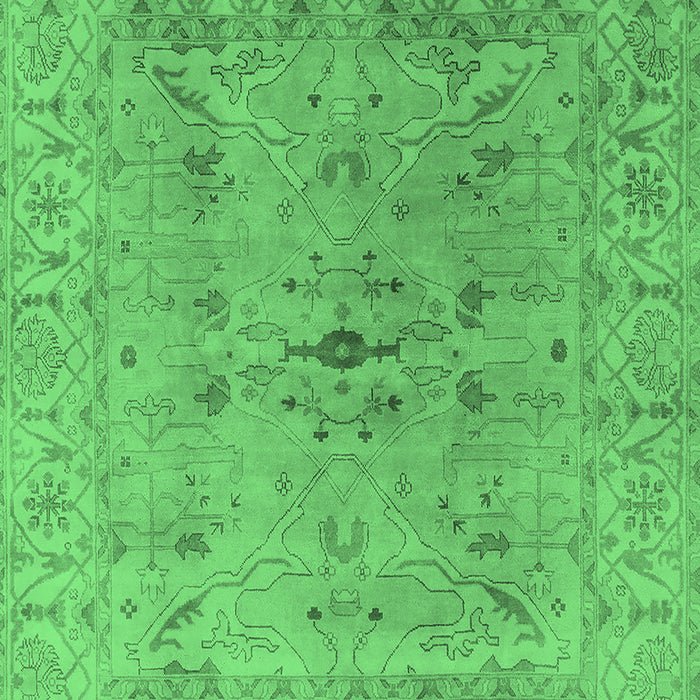 Machine Washable Oriental Emerald Green Traditional Area Rugs, wshurb1414emgrn