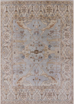 Mid-Century Modern Silver Pink Oriental Rug, urb1414