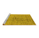 Sideview of Machine Washable Oriental Yellow Traditional Rug, wshurb1414yw