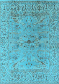 Oriental Light Blue Traditional Rug, urb1414lblu