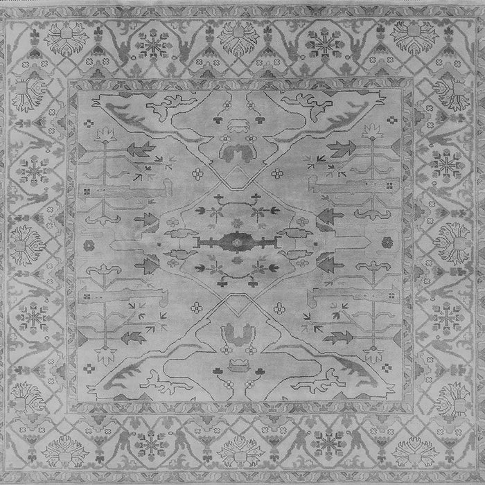 Square Machine Washable Oriental Gray Traditional Rug, wshurb1414gry
