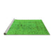 Sideview of Machine Washable Oriental Green Traditional Area Rugs, wshurb1414grn