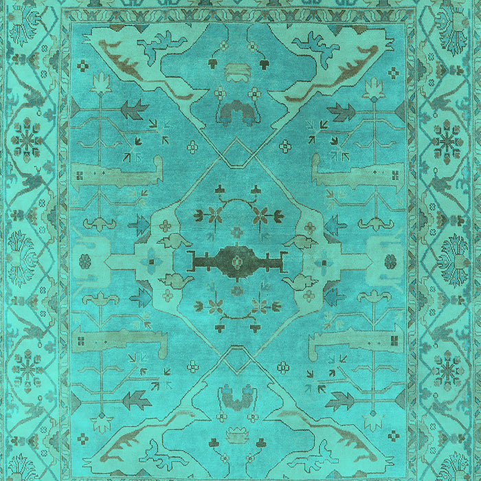 Machine Washable Oriental Turquoise Traditional Area Rugs, wshurb1415turq