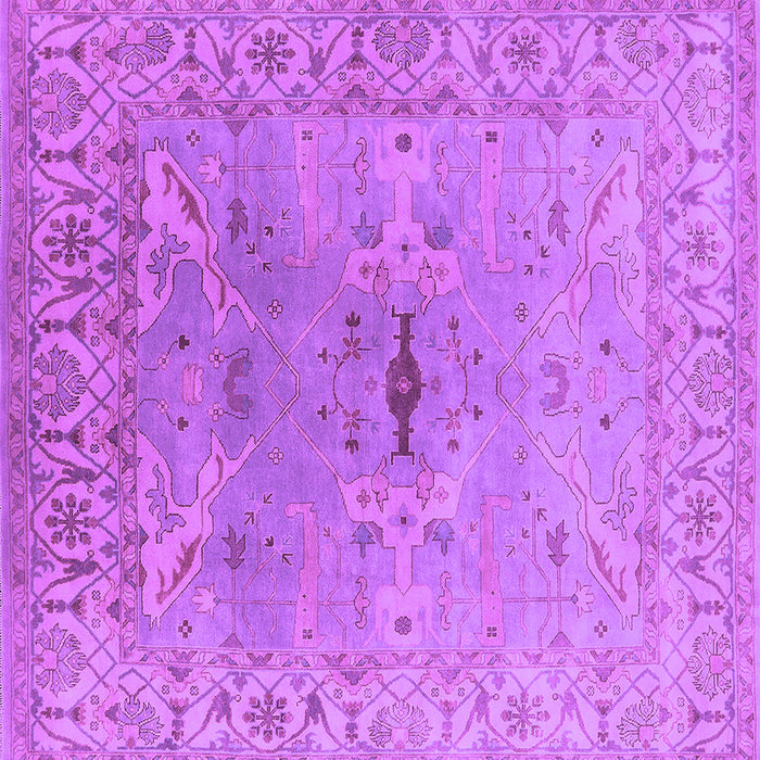 Square Machine Washable Oriental Purple Traditional Area Rugs, wshurb1415pur