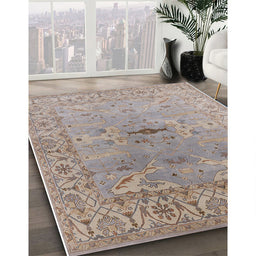 Mid-Century Modern Rose Purple Oriental Rug in Family Room, urb1415
