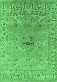 Oriental Emerald Green Traditional Rug, urb1415emgrn