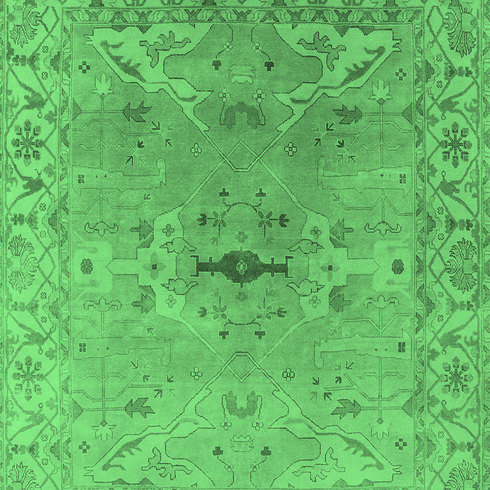 Machine Washable Oriental Emerald Green Traditional Area Rugs, wshurb1415emgrn