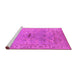 Sideview of Machine Washable Oriental Pink Traditional Rug, wshurb1415pnk