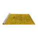 Sideview of Machine Washable Oriental Yellow Traditional Rug, wshurb1415yw