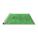 Sideview of Machine Washable Oriental Emerald Green Traditional Area Rugs, wshurb1415emgrn