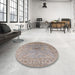 Round Machine Washable Industrial Modern Rose Dust Purple Rug in a Office, wshurb1415