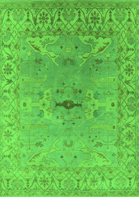 Oriental Green Traditional Rug, urb1415grn