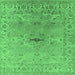 Square Machine Washable Oriental Emerald Green Traditional Area Rugs, wshurb1415emgrn