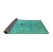 Sideview of Oriental Turquoise Traditional Rug, urb1415turq