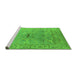 Sideview of Machine Washable Oriental Green Traditional Area Rugs, wshurb1415grn