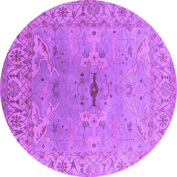 Round Machine Washable Oriental Purple Traditional Area Rugs, wshurb1415pur