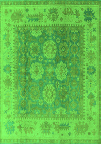 Oriental Green Traditional Rug, urb1416grn