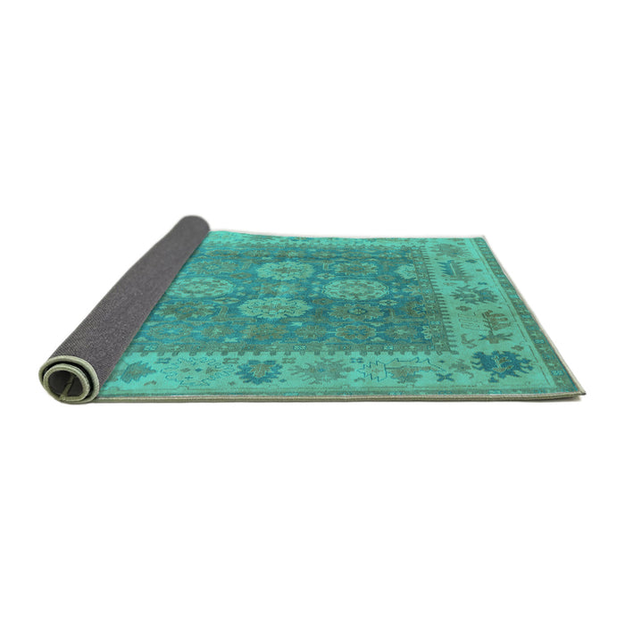 Sideview of Oriental Turquoise Traditional Rug, urb1416turq