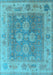 Machine Washable Oriental Light Blue Traditional Rug, wshurb1416lblu