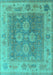 Machine Washable Oriental Turquoise Traditional Area Rugs, wshurb1416turq