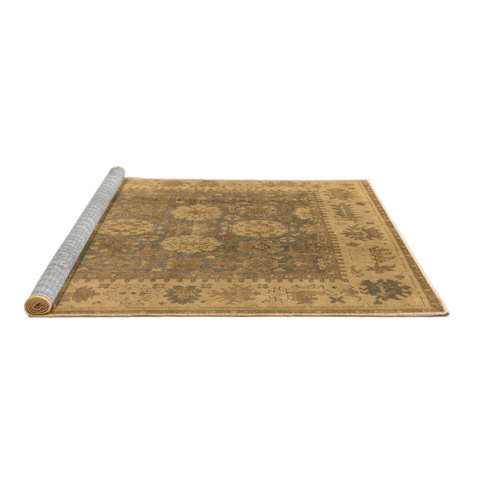 Sideview of Machine Washable Oriental Brown Traditional Rug, wshurb1416brn