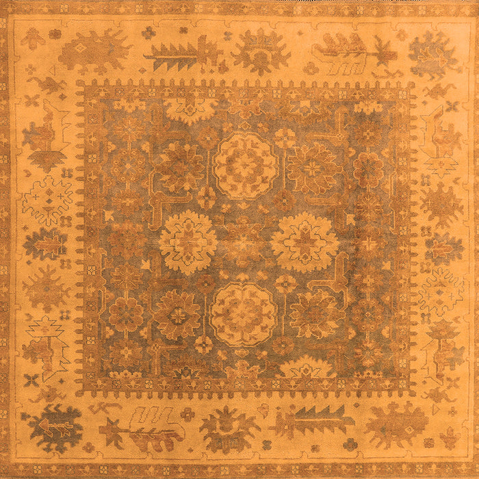 Square Oriental Orange Traditional Rug, urb1416org