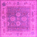 Square Oriental Pink Traditional Rug, urb1416pnk