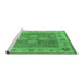 Sideview of Machine Washable Oriental Emerald Green Traditional Area Rugs, wshurb1416emgrn