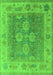 Machine Washable Oriental Green Traditional Area Rugs, wshurb1416grn