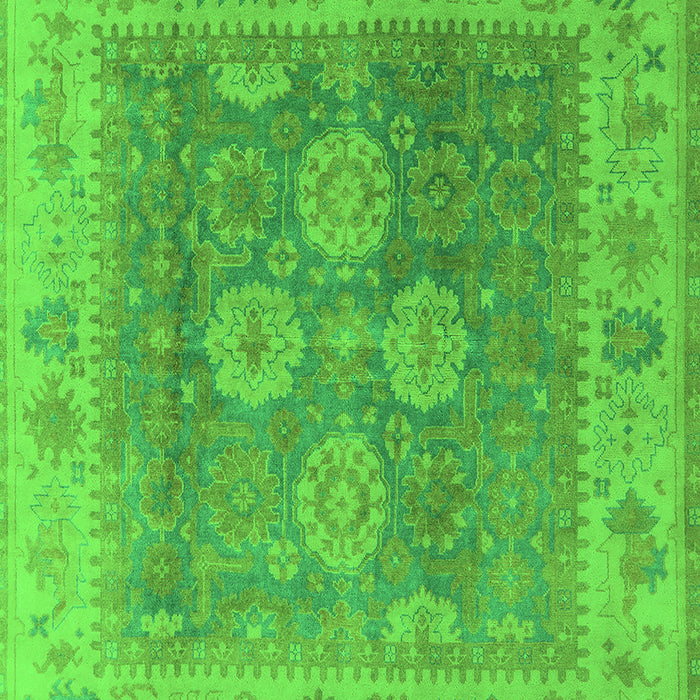 Machine Washable Oriental Green Traditional Area Rugs, wshurb1416grn