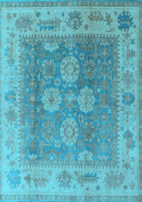 Oriental Light Blue Traditional Rug, urb1416lblu