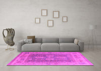 Machine Washable Oriental Pink Traditional Rug, wshurb1416pnk