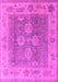 Machine Washable Oriental Pink Traditional Rug, wshurb1416pnk