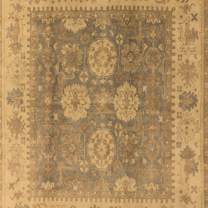 Machine Washable Oriental Brown Traditional Rug, wshurb1416brn