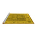 Sideview of Machine Washable Oriental Yellow Traditional Rug, wshurb1416yw