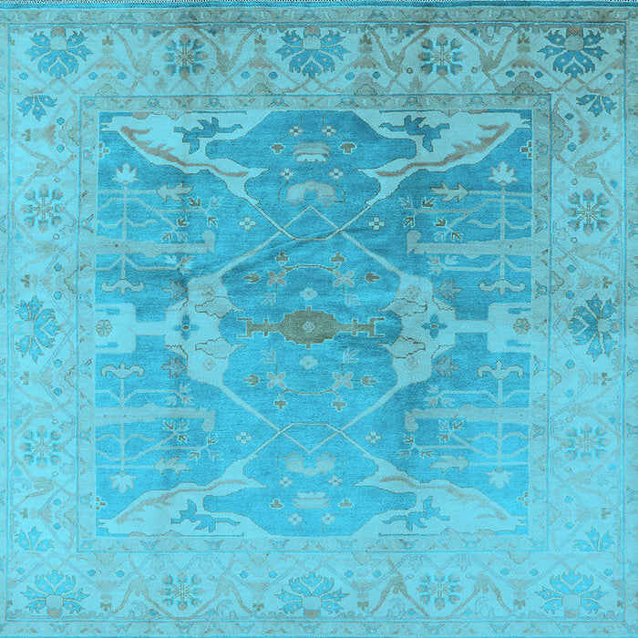 Square Oriental Light Blue Traditional Rug, urb1417lblu