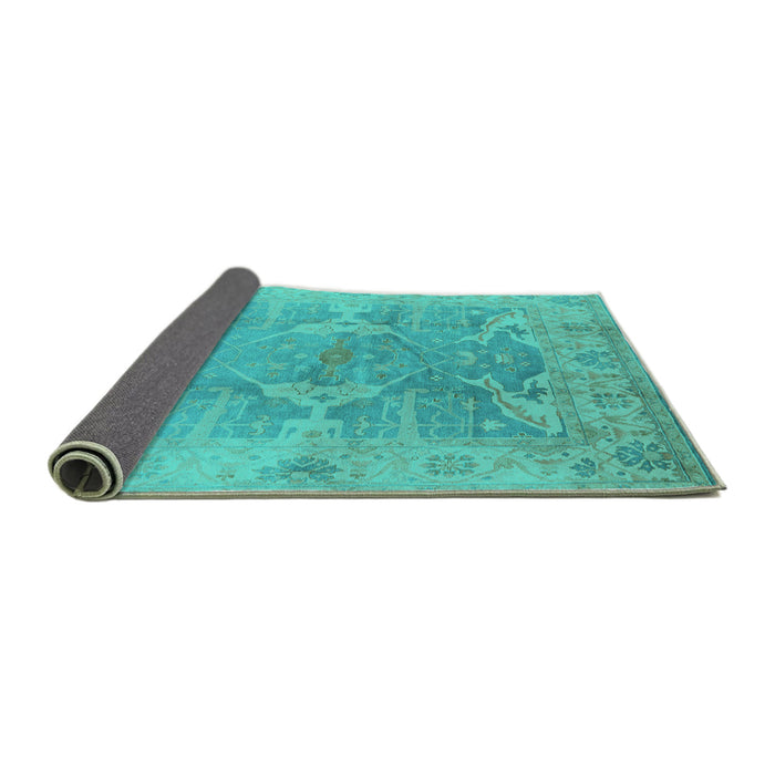 Sideview of Oriental Turquoise Traditional Rug, urb1417turq