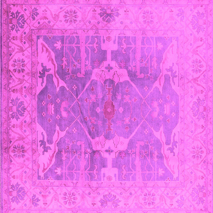 Square Machine Washable Oriental Pink Traditional Rug, wshurb1417pnk