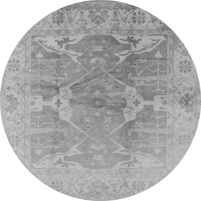 Round Oriental Gray Traditional Rug, urb1417gry