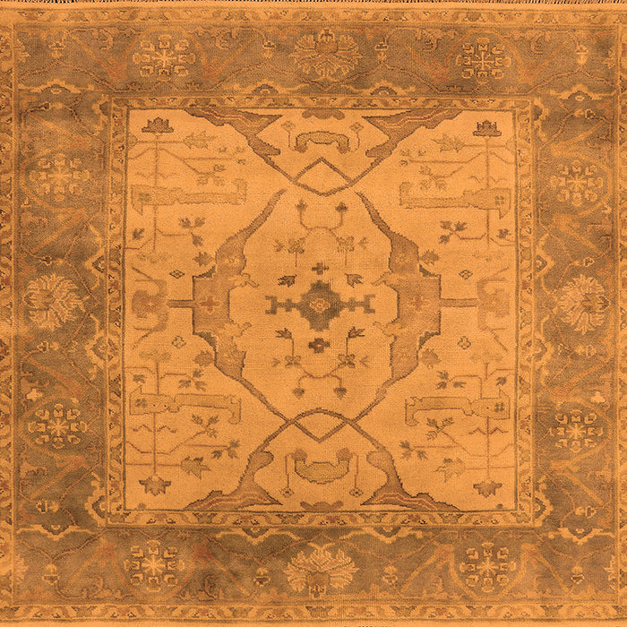 Square Oriental Orange Traditional Rug, urb1418org