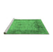 Sideview of Machine Washable Oriental Emerald Green Traditional Area Rugs, wshurb1418emgrn