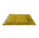 Sideview of Machine Washable Oriental Yellow Traditional Rug, wshurb1418yw